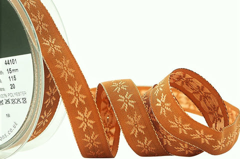 R9505 15mm Copper Crystal Metallic Edge Ribbon by Berisfords