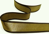 R9507 25mm Gold and Black Metallic Grosgrain Ribbon, Berisfords