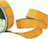R9533 25mm Oatmeal-Flo Orange Taffeta HAPPY BIRTHDAY Ribbon,Berisfords