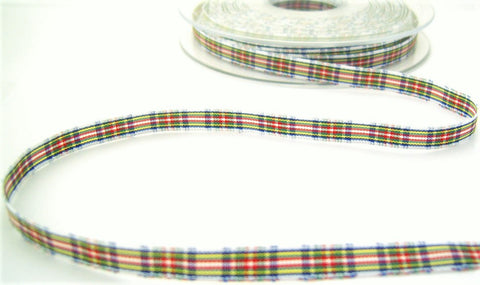 R9544 7mm Dress Stewart Polyester Tartan Ribbon by Berisfords