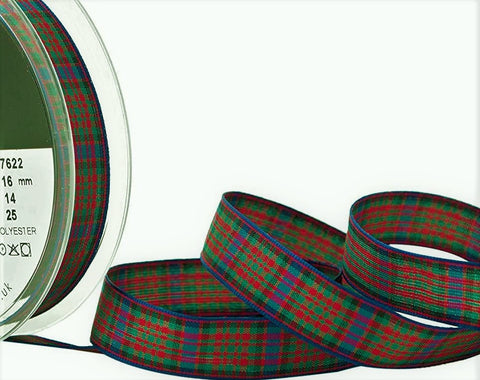 R9565 16mm MacDonald Polyester Tartan Ribbon by Berisfords