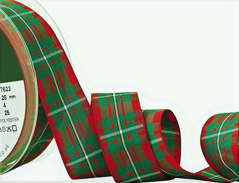 R9574 25mm MacGregor Tartan Polyester Ribbon by Berisfords