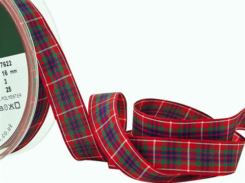 R9585 16mm Fraser Tartan Polyester Ribbon by Berisfords