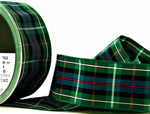 R9592 40mm Rose Tartan Polyester Ribbon by Berisfords