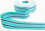 R9650 27mm Blues and White Striped Grosgrain Ribbon by Berisfords