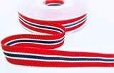 R9663 17mm Red-Blue-White Striped Grosgrain Ribbon by Berisfords