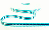 R9677 7mm Blues and White Striped Grosgrain Ribbon by Berisfords