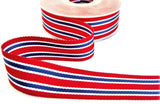 R9698 27mm Red-Blue-White Striped Grosgrain Ribbon by Berisfords