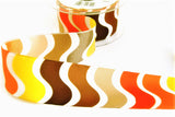 R9708 40mm Multi-Coloured Vagues Design Taffeta Ribbon by Berisfords