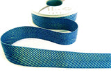 R9725 25mm Blue-Iridescent Metallic Herringbone Ribbon by Berisfords