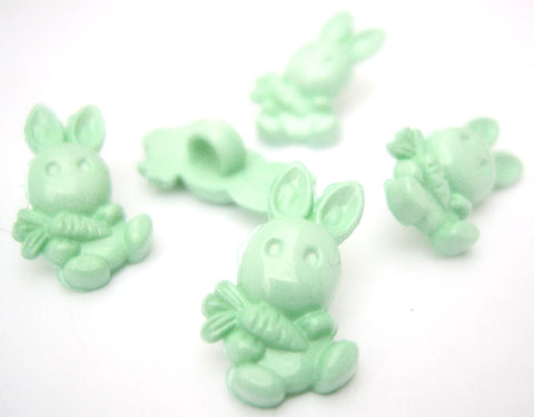 B15046 18mm Mint Green Bunny Rabbit Novelty Childrens Shank Button