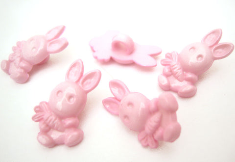 B15044 18mm Pale Pink Bunny Rabbit Novelty Childrens Shank Button