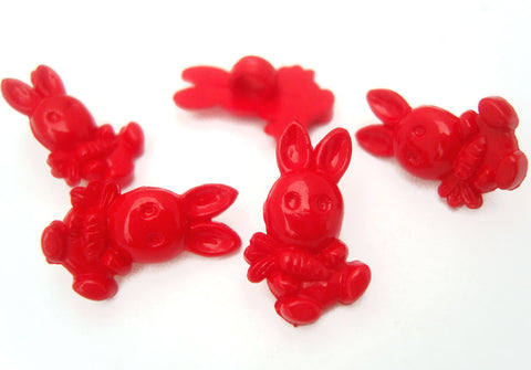 B15055 18mm Red Bunny Rabbit Novelty Childrens Shank Button