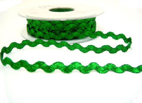 RIC146 9mm Metallic Green Ric Rac Briad