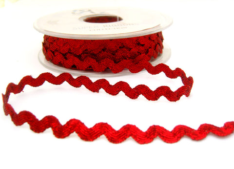 RIC145 9mm Metallic Red Ric Rac Briad