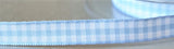 RSK03 10mm Sky Blue Gingham Self Adhesive Backed 3 Metre Roll Ribbon