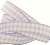 RSK06 10mm Orchid-White Gingham Self Adhesive Backed Ribbon 3mtrs
