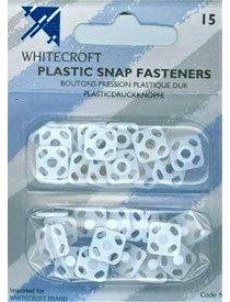 SF32 9mm Plastic Snap Fasteners. 15 sets per card