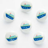 B7043 15mm Ship Picture Design Novelty Childrens Shank Button