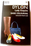 Dylon White Shoe Dye 20ml Bottle with Pad Brush and Instruction Leaflet - Ribbonmoon