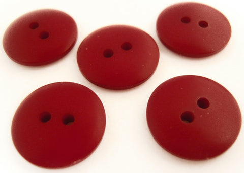 B11717 18mm Deep Scarletberry Soft Sheen, Lighty Domed 2 Hole Button
