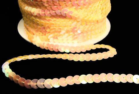 SQC63 6mm Peach-Pink Mother of Pearl Strung Sequins