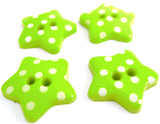 B13830 18mm Yellow Polka Dot Spot Star Shaped 2 Hole Button