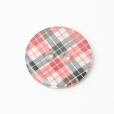 B7199 15mm Red,Black and White Polyester Tartan Design 2 Hole Button