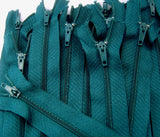 Z3149C 18cm Teal Blue Nylon No.3 Pin Lock Closed End Zips - Ribbonmoon