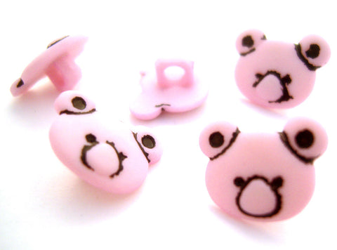 B5003 14mm Pale Pink Pastel Teddy Bear Face Childrens Shank Button