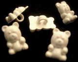 B11544 14mm White Teddy Bear Novelty Childrens Shank Button