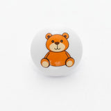 B6002 15mm Teddy Bear Picture Design Childrens Shank Button
