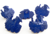 B11603 15mm Royal Blue Train Shaped Novelty Childrens Shank Button