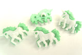 B18078 24mm Mint Green and White Unicorn Novelty Shank Button