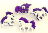 B18079 24mm Purple and White Unicorn Novelty Childrens Shank Button