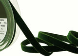 R8605 9mm Olive (Deepest Green) Nylon Velvet Ribbon by Berisfords