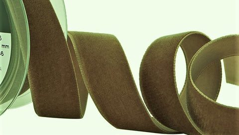 R9229 50mm Cafe (Light Brown) Nylon Velvet Ribbon by Berisfords