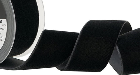 R9075 16mm Raven (Darkest Grey) Nylon Velvet Ribbon by Berisfords