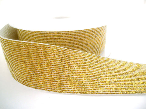 E135 40mm White and Metallic Gold Lurex Elastic