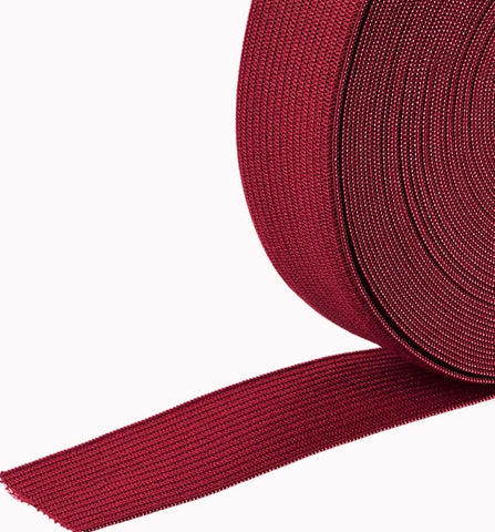 E085 25mm (1" inch) Wine Coloured Woven Flat Elastic.