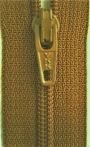 Z1846 YKK 46cm Golden Brown Nylon No.3 Closed End Zip