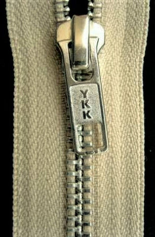 Z4796 46cm Pale Beige YKK Metal Teeth No.5 Open End Zip