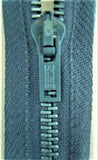 Z0942 56cm Dusky Blue Cotton Open End Zip No.3 Coloured Metal Teeth 