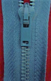 Z0970 51cm Wedgewood Blue Metal Teeth No.3 Open End Zip Cotton Fabric
