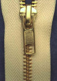 Z1005 18cm Pale Beige No.5 Closed End Jeans Zip with Brass Teeth
