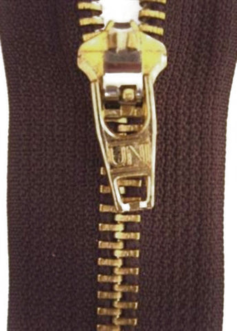 Z2938 15cm Congo Brown No.5 Closed End Zip with Brass Teeth