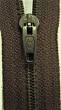 Z3918 YKK 18cm Medium Brown Pin Lock No.2 Closed End Zip