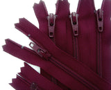 Z4262 YKK 13cm Wine Nylon No.3 Closed End Zip